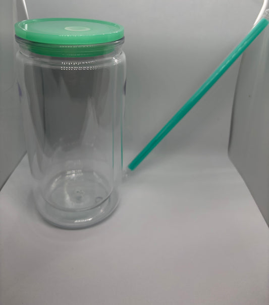 Double walled Snow globe  Acrylic cup 160z